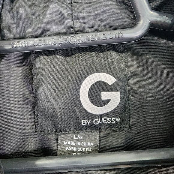 Mens Black G by Guess Blazer Jacket 2 Button Graphic Back 100% Cotton Size L - Picture 3 of 9